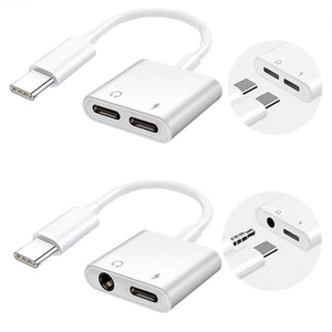 Horug — <span class=keywords><strong>adaptateur</strong></span> audio de type c 2 en 1, <span class=keywords><strong>pour</strong></span> <span class=keywords><strong>casque</strong></span>, avec prise <span class=keywords><strong>jack</strong></span> 3.5mm aux, <span class=keywords><strong>pour</strong></span> Huawei, Samsung - Product Image 2