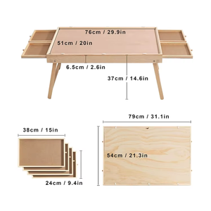 Tavolo Porta Puzzle Pieghevole in Legno Lucidato con 4 Cassetti e Coperchio, Design Multifunzione, Vendita Calda - Product Image 4