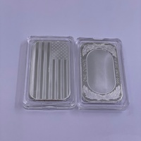 Barre d'argent non magnétique 31 grammes, artisanat métallique, souvenir, drapeau américain, rectangle, barre d'argent 1 oz, lingot massif, collection de lingots