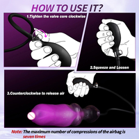 Jouets sexuels pour adultes, plug anal extensible, imperméable, en silicone violet, perles roulantes, pompe magnétique portable pour hommes