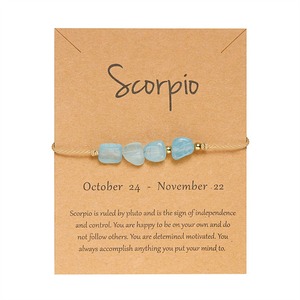 Pulsera de <span class=keywords><strong>piedra</strong></span> natural de 12 Constelaciones con tarjetas, cristales curativos, abalorios de piedras preciosas, pulsera para parejas, amistad - Product Image 5
