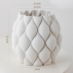 MSH Abstract <strong>3D</strong> Printed Ceramic <strong>Vase</strong> for Modern Office Flower Decoration - Product Image 6