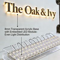 Panneau lumineux LED rétroéclairé 3D en ABS de luxe avec logo personnalisé pour bureau, maison, entreprise et clinique de beauté (étanche IP65)