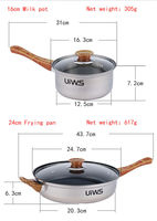 Ensemble de casseroles de cuisine antiadhésives 12 pièces, batterie de cuisine en acier inoxydable