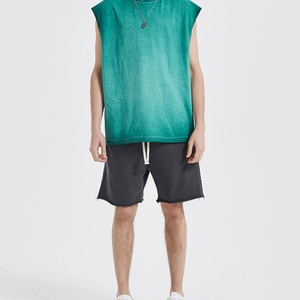 เสื้อยืดแขนกุดดีไซน์เรียบง่าย Monkey Wash Cotton รุ่นใหม่ล่าสุด สไตล์ย้อนยุคแบบ Distressed สำหรับผู้ชายและผู้หญิง - Product Image 3