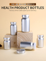 Boîte à pilules personnalisée PET avec logo or argent capsule bouteille vitamines conteneurs emballage de pilules avec double couvercle