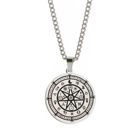 Collier Vintage Wiccan en acier inoxydable pour réparation de sorcières, collier amulette de pentagramme béni de salomon, offre spéciale