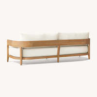 Meubles d'extérieur minimalistes de designer, ensemble de canapés en bois, élégant canapé en teck pour jardin et patio