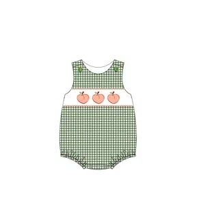 2023 Frühling Baby kleidung Pfirsich Applikationen Kinder Boutique Kleidung Strick Baumwolle Mädchen Sets