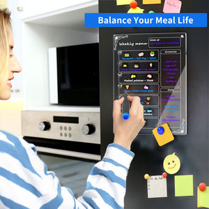 Planificador de comidas semanal transparente con muestra gratis, tablero de menú magnético de borrado en seco para nevera, <span class=keywords><strong>pizarra</strong></span>, Calendario para refrigerador, Acrílico - Product Image 5