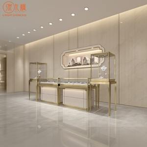 Özelleştirilmiş ve kişiselleştirilmiş takı mağaza ekran vitrinler Custom Made fırçalanmış Metal çerçeve vitrinler için High-End mücevher mağazaları - Product Image 1