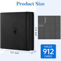 Protège-cartes amélioré en PU, sans plis, avec fermeture éclair, 12 pochettes pour 912 cartes