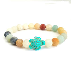 Vente chaude Unisexe Élastique Stretch Lave <span class=keywords><strong>Volcanique</strong></span> <span class=keywords><strong>Pierre</strong></span> Bracelet Mer Océan Mer Tortues Perle Naturelle <span class=keywords><strong>Pierre</strong></span> Perle pour Hommes Femmes - Product Image 6