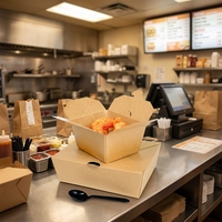 Boîte à lunch jetable biodégradable et compostable de qualité alimentaire pour la restauration rapide