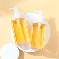 Bouteille d'huile démaquillante PETG 150/200ml bouteille de presse de lotion à paroi épaisse bouteille d'essence à pompe transparente