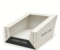 Boîte de présentation en carton ondulé en papier kraft écologique et recyclable, personnalisée OEM, avec fenêtre transparente pour comptoir, emballage de vente au détail - Vente en gros