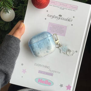 Funda para Auriculares Apple AirPods Pro de Tercera Generación, Nueva Funda Transparente a Prueba de Golpes con Diseño de Copo de Nieve Azul - Product Image 2