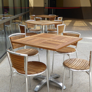 <span class=keywords><strong>Table</strong></span> <span class=keywords><strong>de</strong></span> patio <span class=keywords><strong>ronde</strong></span> en teck avec base en aluminium moulé noir pour <span class=keywords><strong>salon</strong></span> <span class=keywords><strong>de</strong></span> <span class=keywords><strong>jardin</strong></span> - Product Image 6