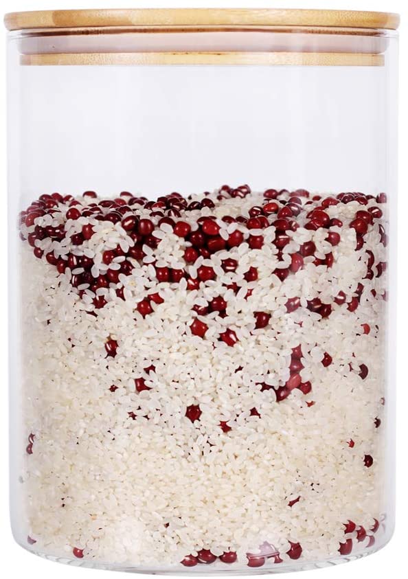Large Glass Food Storage Container 100 FL OZ (3000ml) Glass Food Canister with Airtight Bamboo Lids