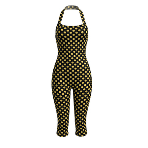 Viviblook J26JP214 Mono de verano para mujer, nuevo, sexy, sin mangas, con cuello halter, sin espalda, ajustado, con estampado de lunares, informal, de una pieza - Product Image 5