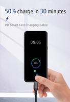 Câble de charge rapide PD 65W Type-C vers Type-C 1M Câble de données tressé en nylon pour téléphones et ordinateurs portables