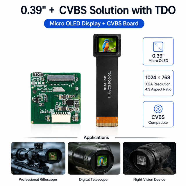 High Brightness 0.39 Inch Micro OLED Display Module 1024x768 for Optical Aiming Device and Digital Binoculars