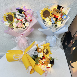 Bouquet di giocattoli fatti a mano personalizzati <span class=keywords><strong>regalo</strong></span> di san valentino per la laurea di <span class=keywords><strong>compleanno</strong></span> della ragazza orso mazzi di fiori per studenti e insegnante <span class=keywords><strong>regalo</strong></span> - Product Image 1