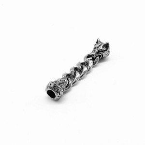 Yunnique – bracelet tête de loup en acier inoxydable, perles pour la fabrication de bracelets, accessoires de bijoux, forme irrégulière, matériau 316 - Product Image 2
