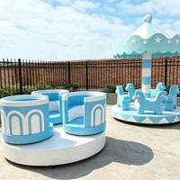 Manège de jeu souple, carrousel bleu et blanc, équipement de jeu rotatif pour enfants pour garderie, école maternelle, location pour fête d'anniversaire