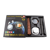 Reloj Inteligente Deportivo 2 en 1 D30 Watch Ultra 2026 para Hombre, Juego de 2 Correas, Llamadas por Bluetooth, Frecuencia Cardíaca, con Auriculares