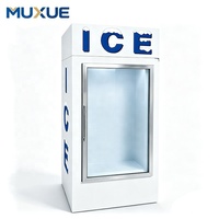 Congélateur vitrine Muxue à porte vitrée, capacité 650L, refroidissement par air, bac de stockage de glace, armoire à glace commerciale