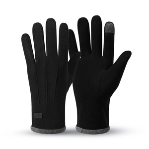 Custom Logo <strong>Thermal</strong> Windproof Plush Lined Touch Screen for <strong>Men</strong> Motorcycle Winter Driving <strong>Gloves</strong> - Product Image 5