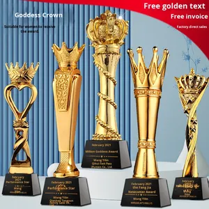 Trofeo in Cristallo a Forma di Corona, Premio Personalizzato, Regalo <span class=keywords><strong>per</strong></span> la Festa della Donna, Creativo ed Elegante <span class=keywords><strong>per</strong></span> Suocera e Nuova Sposa - Product Image 3