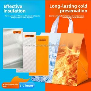 Custom Logo Printed Cooler Bag Non-Woven Take Away Carrier for Restaurant <b>BBQ</b> Hot Food Coffee Milk Tea with Stylish Design - Product Image 3