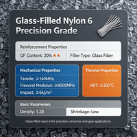 Glass-Filled Nylon 6 Pellets PA6 with Glassfiber Injection Molding Grade for Connectors & Gears