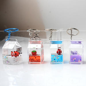 थोक कस्टम प्यारा आकर्षण घन दूध आकार कुंजी श्रृंखला तरल शेकर कीचेन kawi कुंजी रिंग फैंसी कस्टम दूध कार्टन - Product Image 4