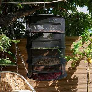 Double-Tier Collapsible Hanging Mesh <b>Drying</b> <b>Rack</b> Black Round Hook Type Outdoor Storage Multifunctional - Product Image 6