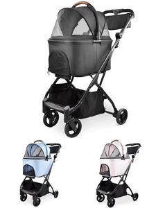 3-in-1 ayrılabilir köpek arabası ve araba koltuğu tek el katlanır çift <span class=keywords><strong>Pet</strong></span> arabası için bir köpek veya kedi seyahat ürün - Product Image 4