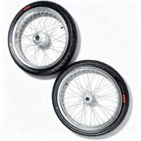 Juego de Ruedas SuperMoto Plateadas para Surron Light Bee Talaria X LBX, Mejora de Rendimiento, Rin de 17 Pulgadas, Neumáticos 70/90-17 90/80-17