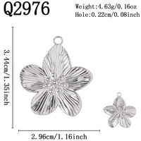 Pendentif Breloque DIY en Acier Inoxydable en forme de Cœur, Étoile à Cinq Branches, Poisson, Soleil, Grande Fleur