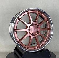 En stock, liquidation spéciale, jantes forgées personnalisées en 2 parties, 18 pouces, 5x120.65, jantes à rebord profond polies en or rose pour Chevrolet Nova 1966