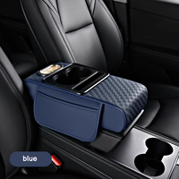Prix Économique Housse de Coussin d'Accoudoir de Voiture 5-en-1 Multifonctionnelle Gaufrée Multicolore avec Porte-Gobelet, Distributeur de Mouchoirs et Organiseur de Rangement
