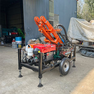 펌프 모터 엔진 핵심 부품을 갖춘 휴대용 160m DTH 소형 유압 시추공 드릴링 리그 트레일러 장착형 수井 장비 - Product Image 3