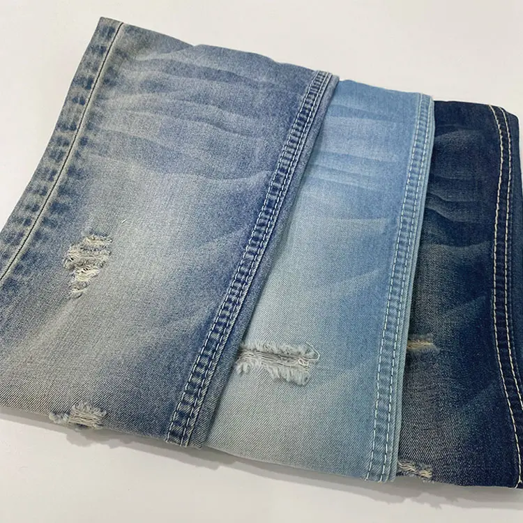 Giá rẻ bán buôn bông denim rửa quần jean màu xanh vải tùy chỉnh in vải