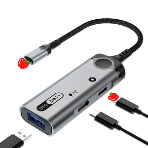 Nouvelle conception 8 broches vers <span class=keywords><strong>USB</strong></span> 3.0 ou <span class=keywords><strong>adaptateur</strong></span> OTG haute vitesse de type c avec <span class=keywords><strong>adaptateur</strong></span> de <span class=keywords><strong>prise</strong></span> pour écouteurs de type c tout en prenant en charge la charge rapide - Product Image 6