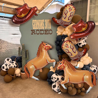Ballons en aluminium sur le thème du Far West, chapeau de cowboy, botte de cowboy, ballons en mylar en forme de cheval pour la décoration de fête d'anniversaire