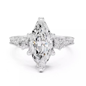 Anillo de Diamante con Corte Marquesa, Certificado por IGI, Oro de 14K, Anillo de Aniversario, Regalo de San Valentín para Mujer - Product Image 3