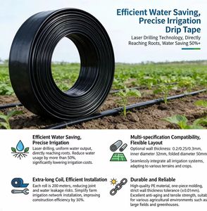 Cinta de Microaspersión de PE Perforada con Láser, Directo de Fábrica, Cinturón de Riego de Alta Calidad para Invernadero - Product Image 2