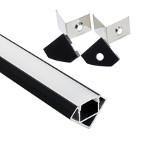 Profilé d'angle LED en aluminium M1818 18.2x18.2, canal lumineux LED LS-045, diffuseur de profilé LED, extrusion pour bande LED