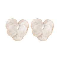 BOYI Boucles d'oreilles Iris de haute qualité avec gouttelettes d'huile et boucles d'oreilles fleurs cloutées de diamants